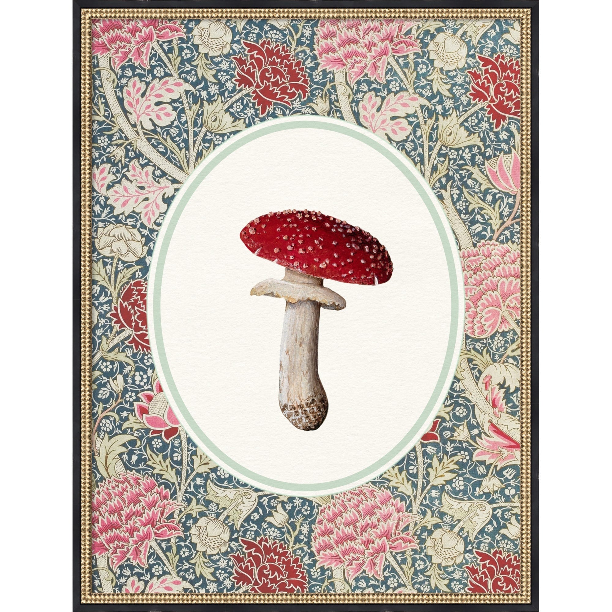 Forage Wild Mushroom Iii By Wild Violets Framed Mounted Canvas Wall Art Print