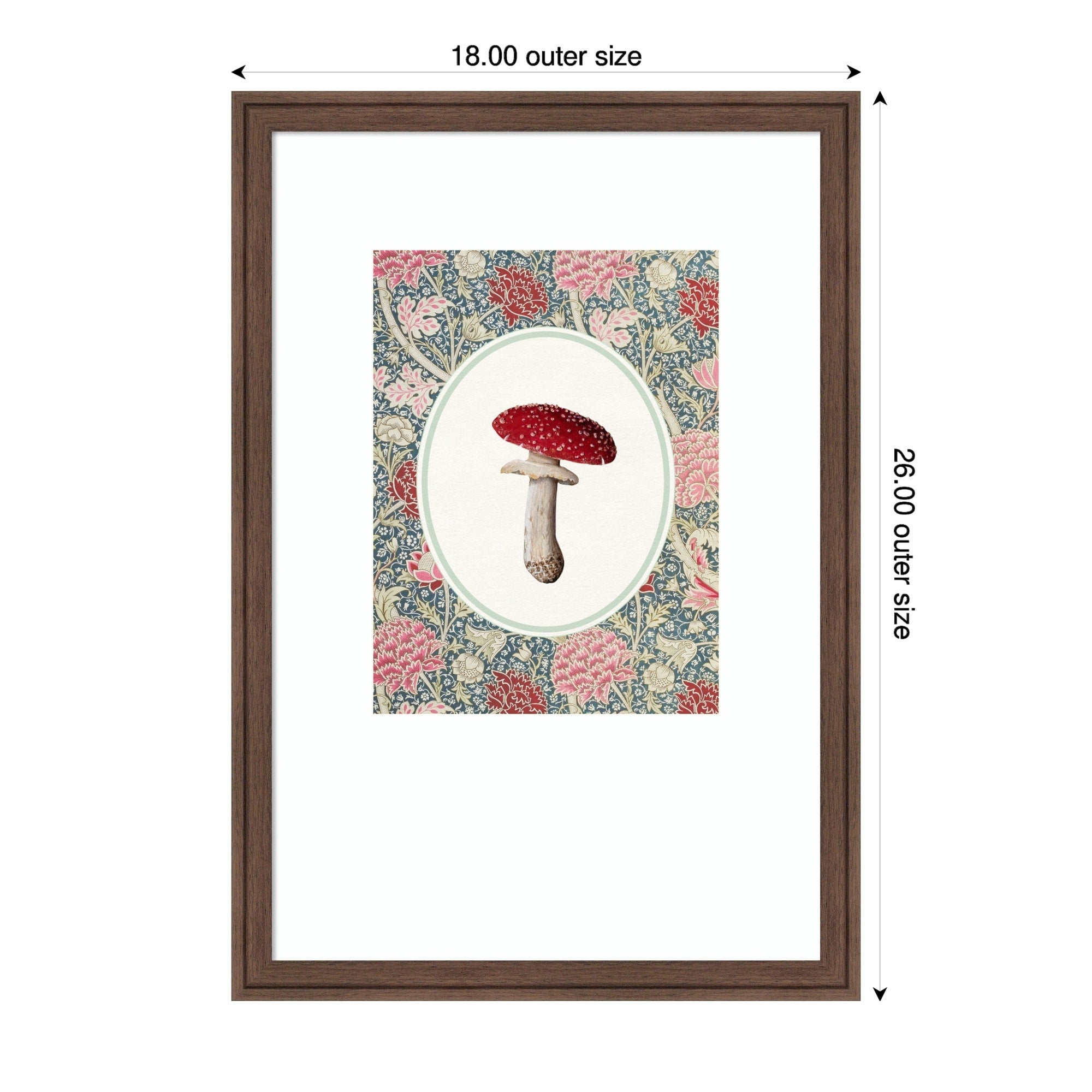 Forage Wild Mushroom Iii By Wild Violets Wood Framed Wall Art Print