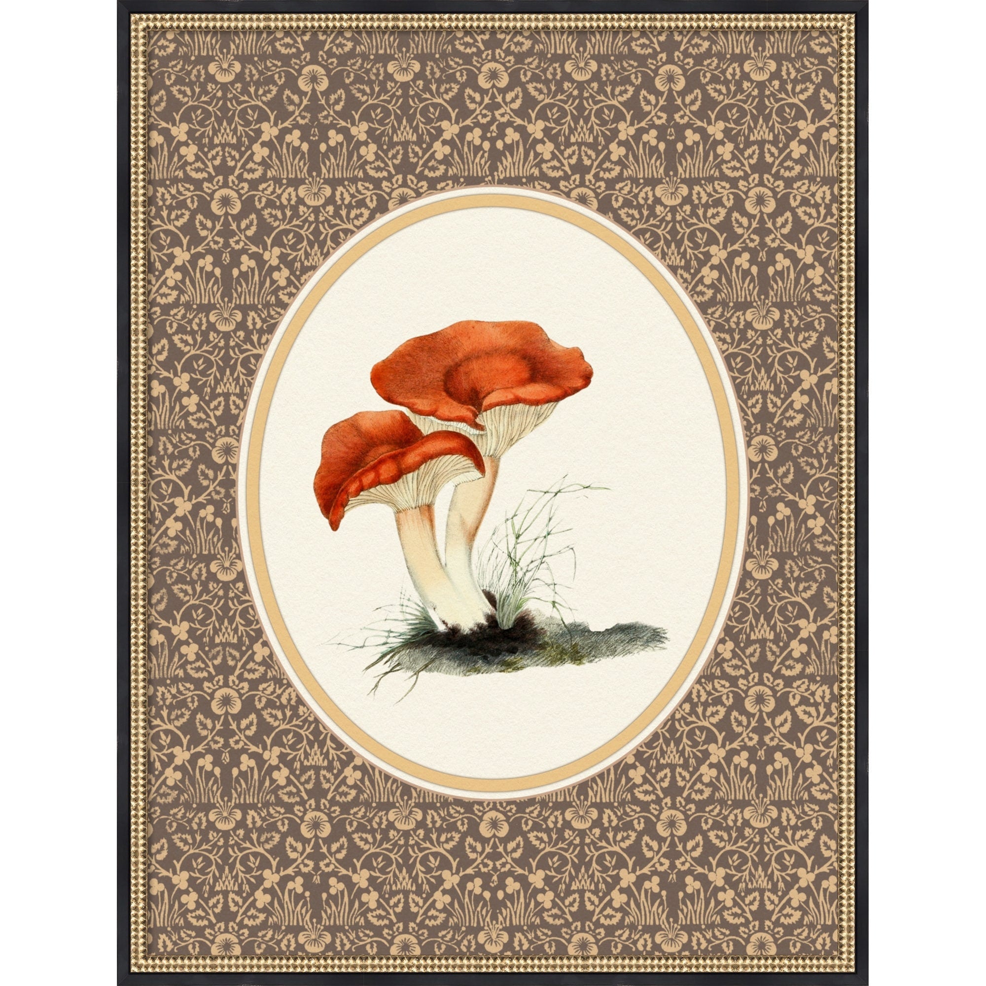Forage Wild Mushroom No.6 By Wild Violets Framed Mounted Canvas Wall Art Print
