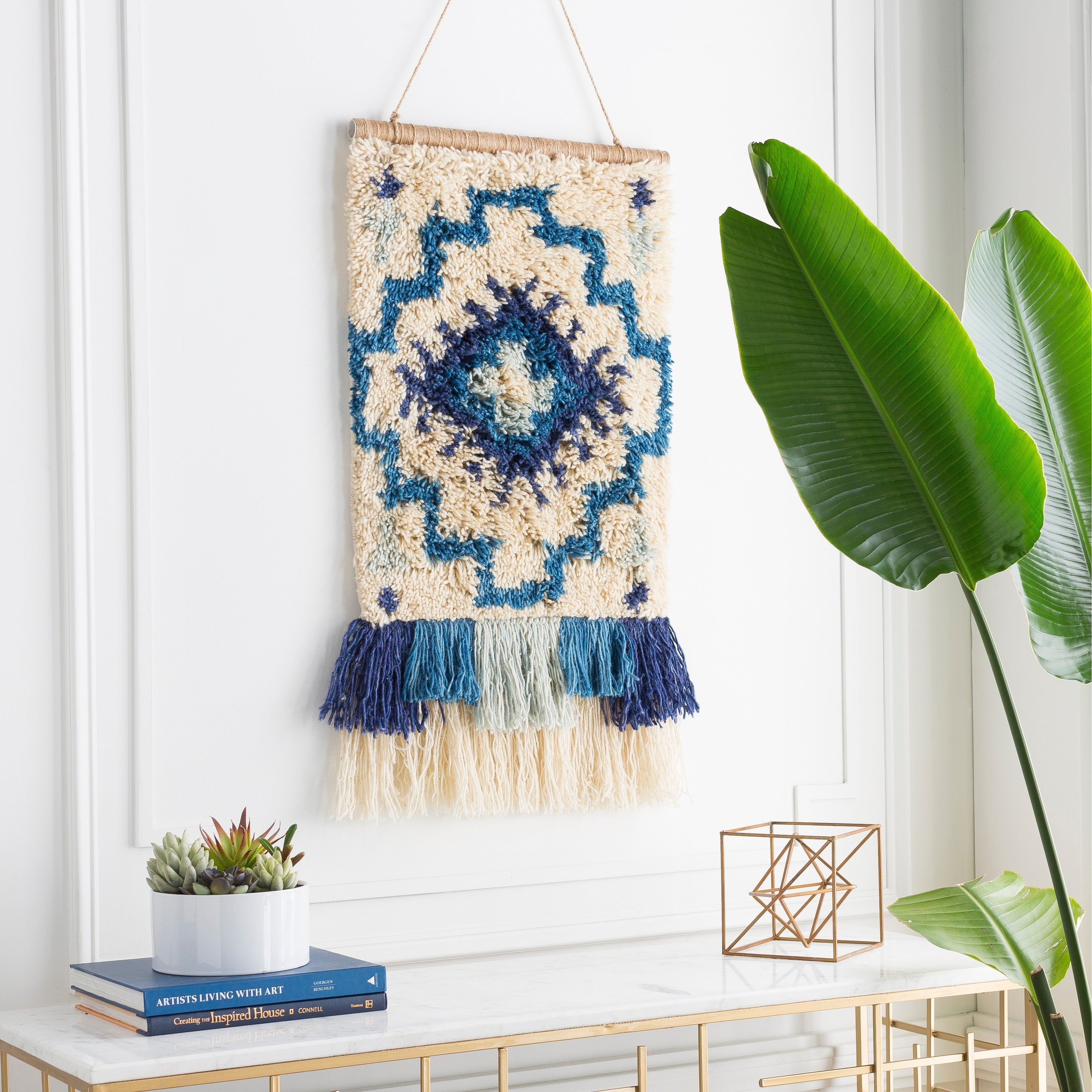 Foresa Hand Knotted Wool 17 X 23 Inch Bohemian Global Tapestry 17 X 23