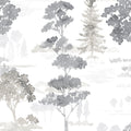 Forest Wallpaper Black Grey White