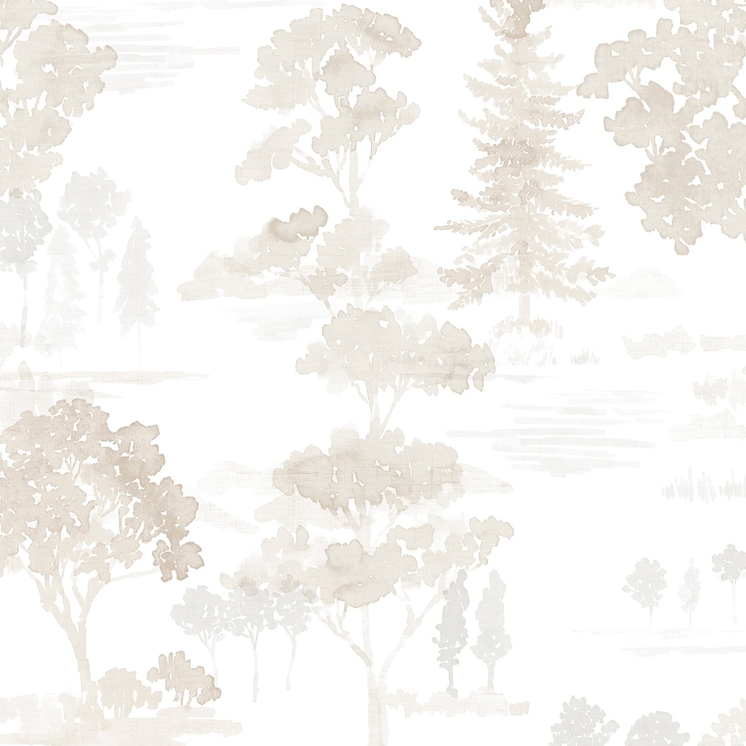 Forest Wallpaper In Beige Grey White