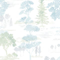 Forest Wallpaper In Blues Greens