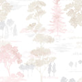 Forest Wallpaper In Pink Beige Lavender
