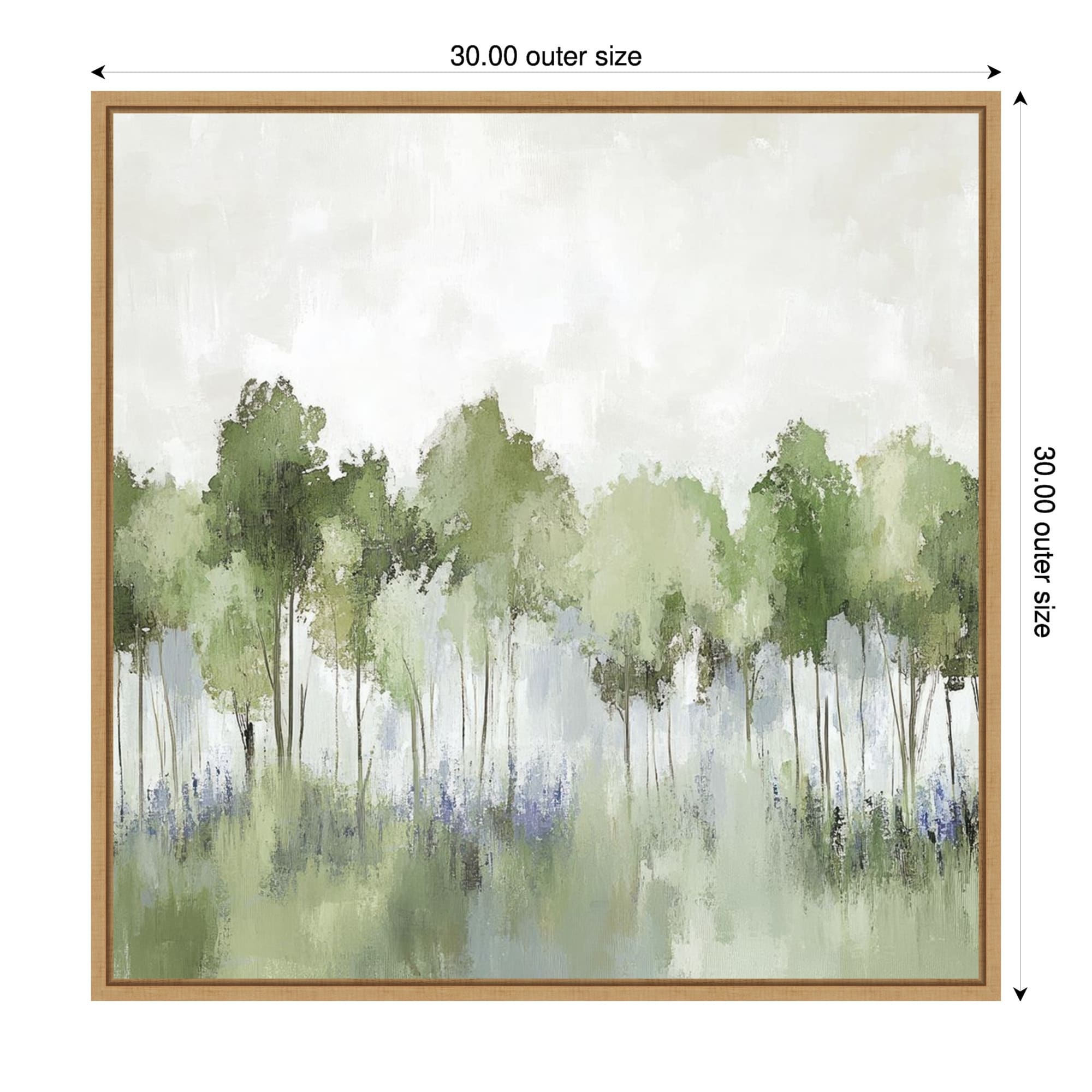 Forest Of Sapphire Blossoms No. 1 By Mona Grace Framed Canvas Wall Art Print