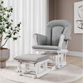 Forever Eclectic Cozy Glider And Ottoman White With Gray