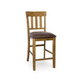 Fori Barstool Chair Set Of 2 Faux Leather Seats Light Brown Legs