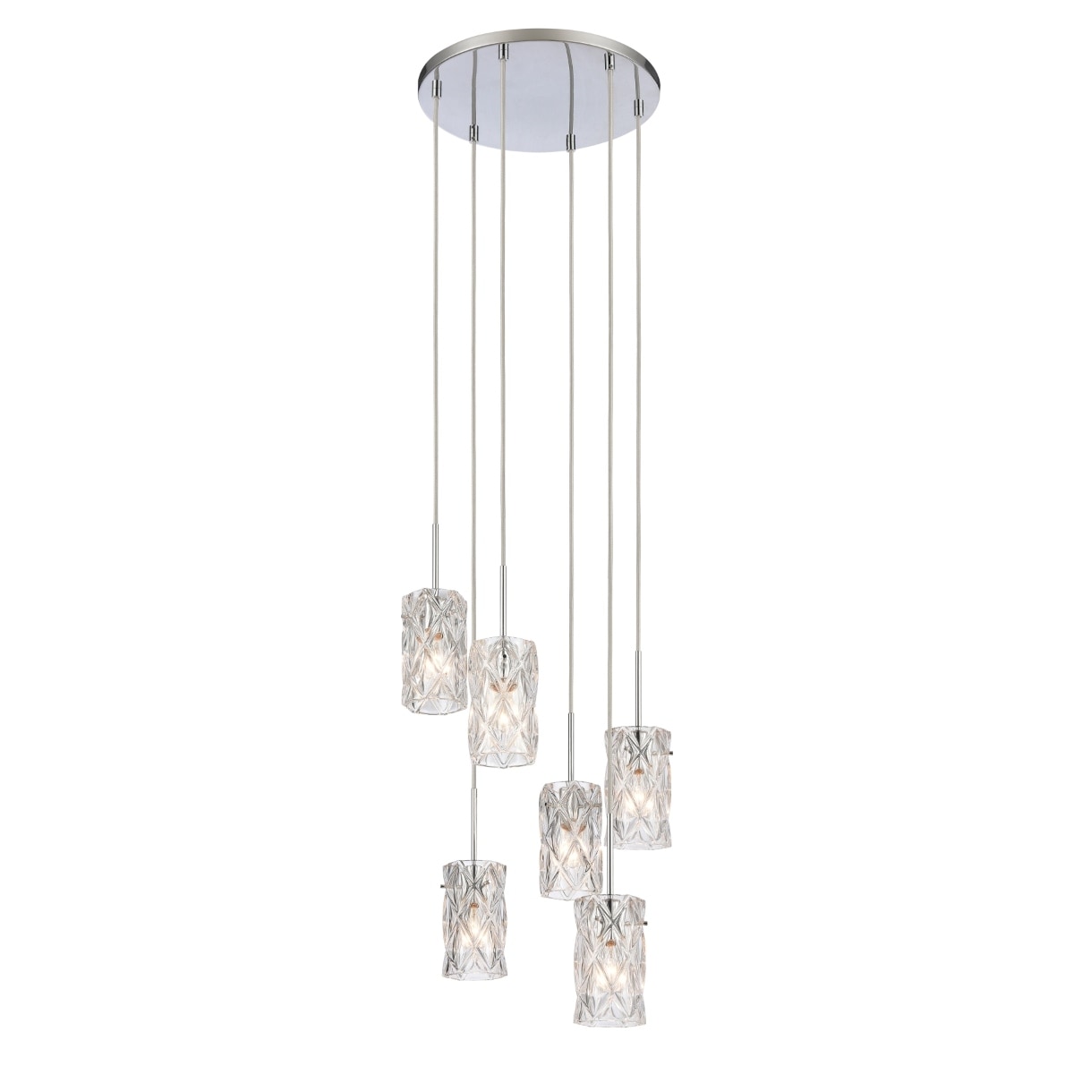 Forma De Crystal 17.5 Inch Wide 6 Light Pendant In Polished Chrome 17.5In W X 17.5In D X 7In H