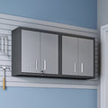 Fortress 30 Floating Textured Metal Garage Cabinet With Adjustable Shelves In Grey Set Of 2