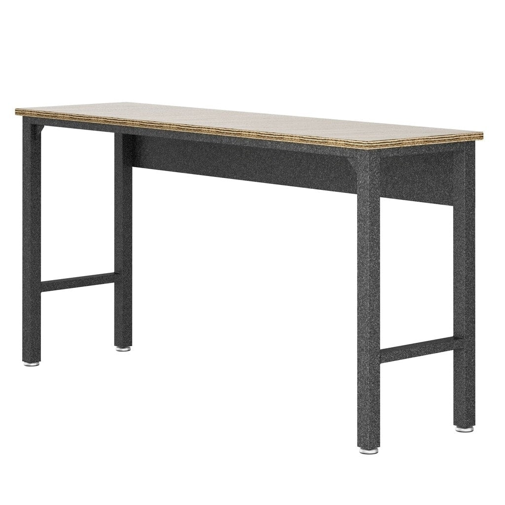 Fortress 72.4 Garage Table In Natural Wood And Steel