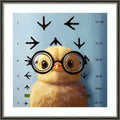 Four Eyes Chick No. 2 By Lucia Heffernan Wood Framed Wall Art Print Theo Black Silver Narrow