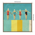 Four Figures On The Pool By Layla Oz Framed Canvas Wall Art Print