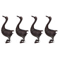 Four Pack 25 Inch Steel Indoor Outdoor Animal Duck Statue With Solar Light
