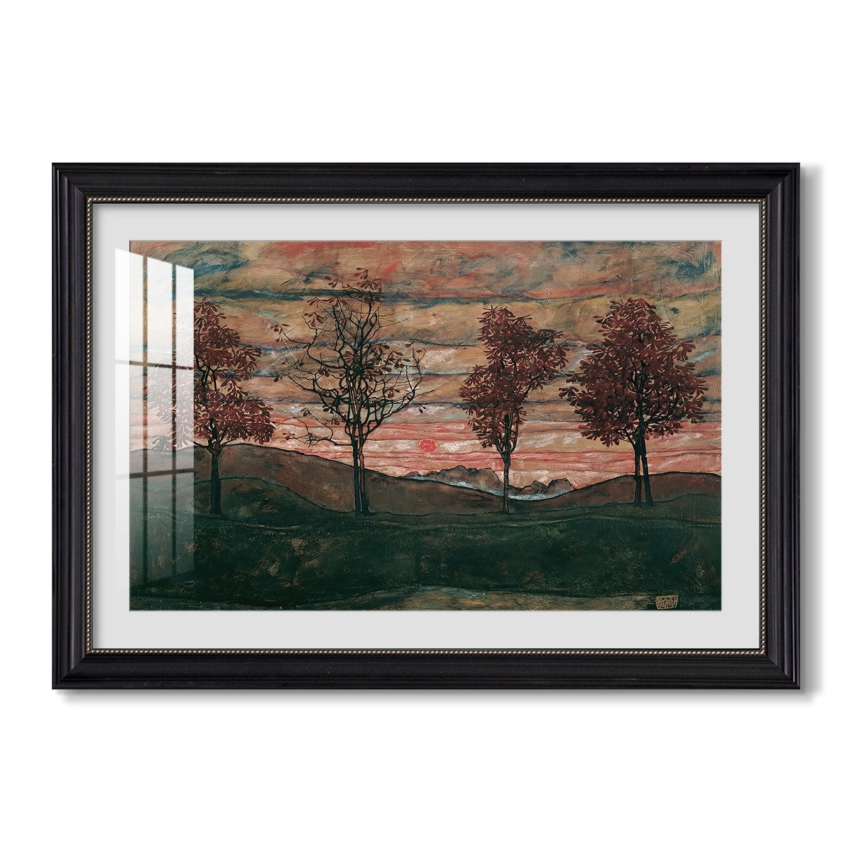 Four Trees 1917 Egon Schiele Custom Framed Print
