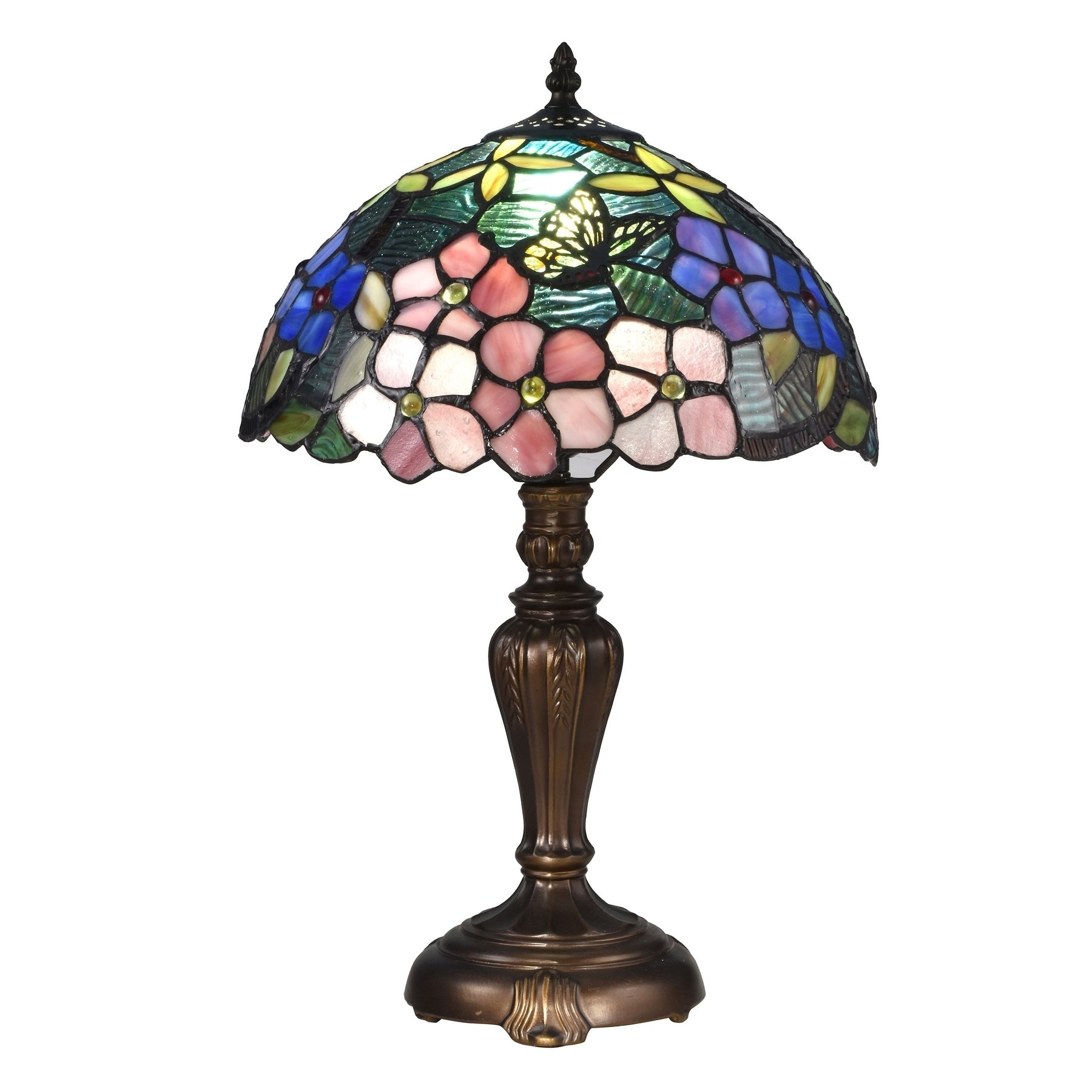 Fox Peony Tiffany Table Lamp