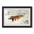 Fox In Snow Landscape 1900 Bruno Liljefors Custom Framed Print