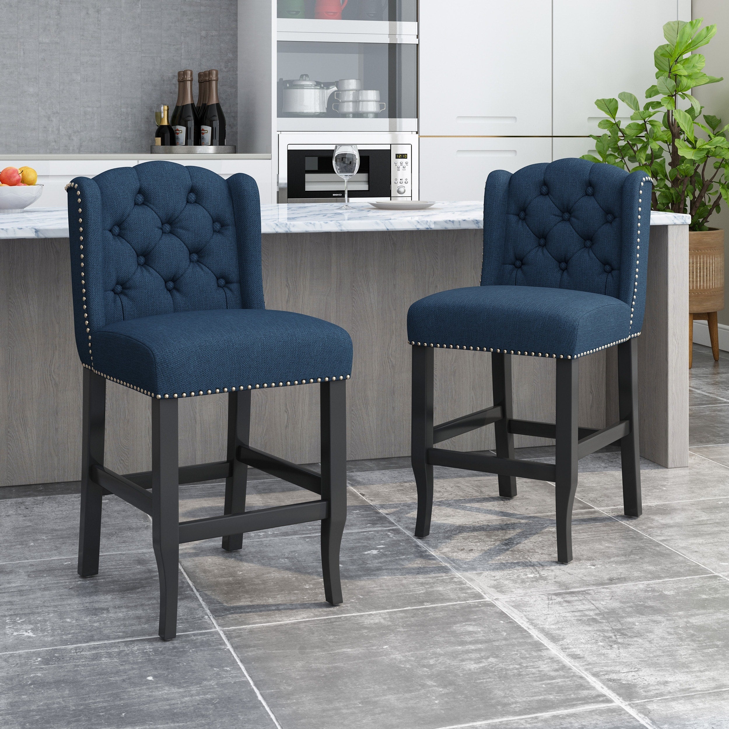 Foxcroft Wingback Counter Stool Set Of 2 By Christopher Knight Home