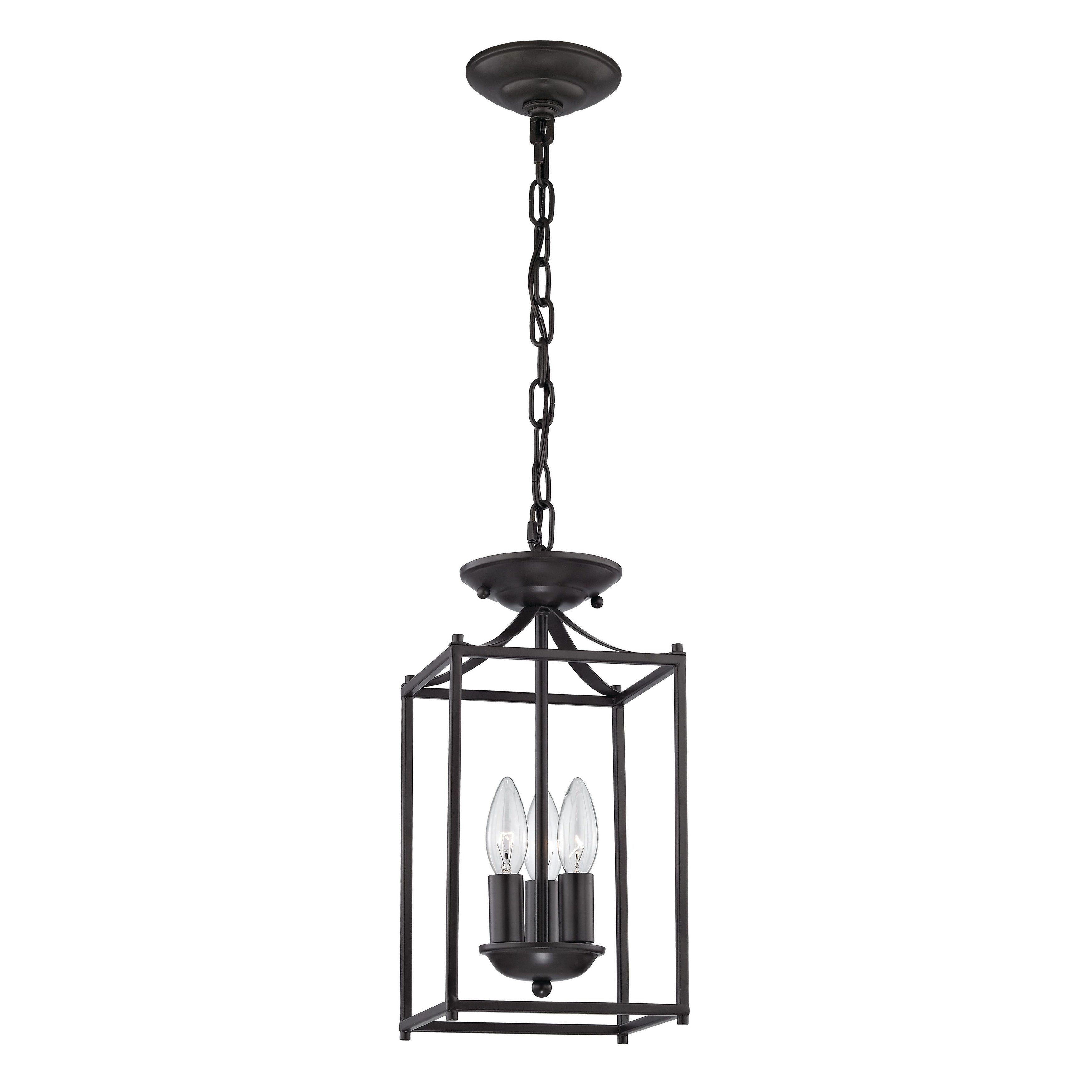 Foyer 7 Inch Wide 3 Light Mini Pendant In Oil Rubbed Bronze 7In W X 7In D X 15In H