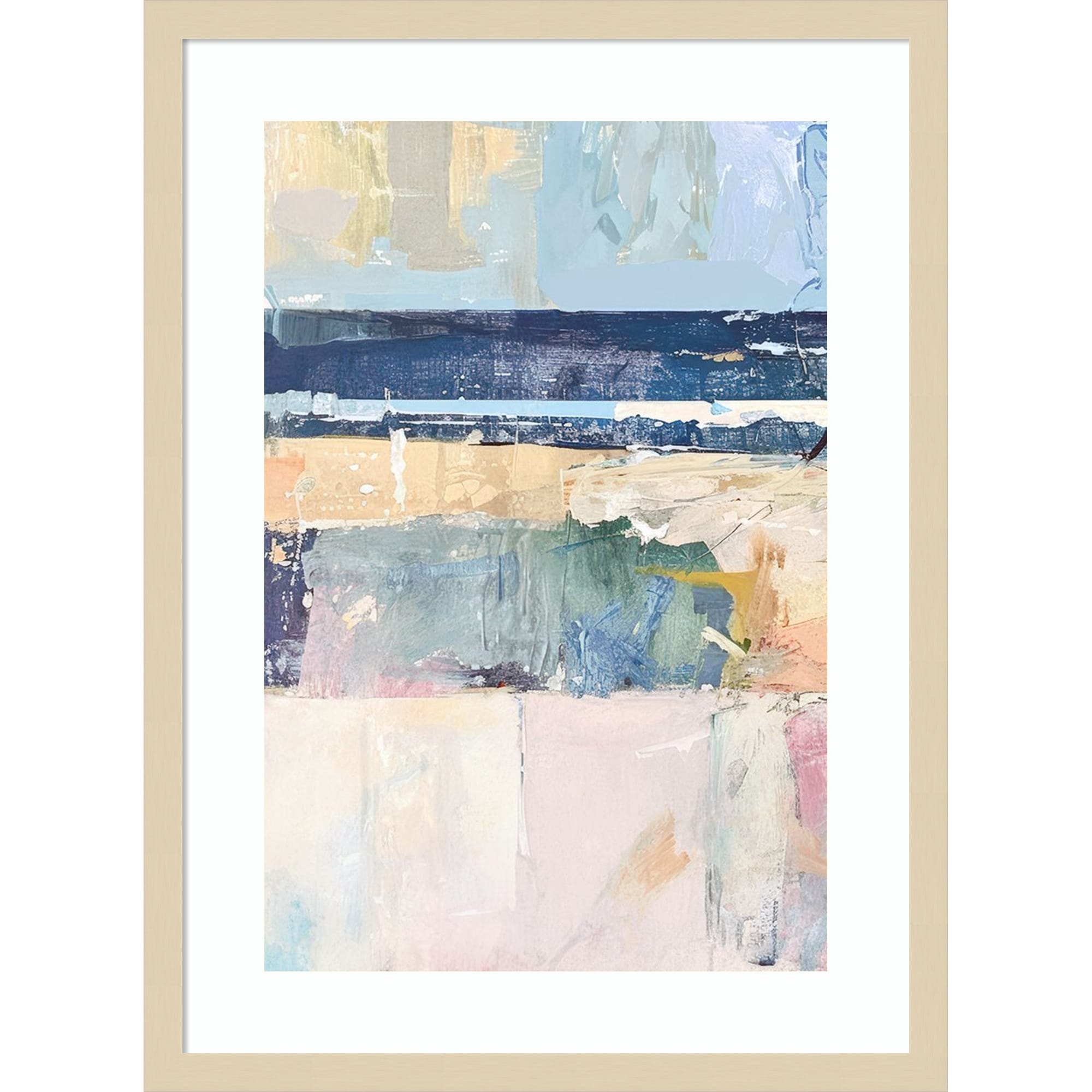 Fractured Horizons No. 1 By Raymond Powers Wood Framed Wall Art Print Svelte Natural