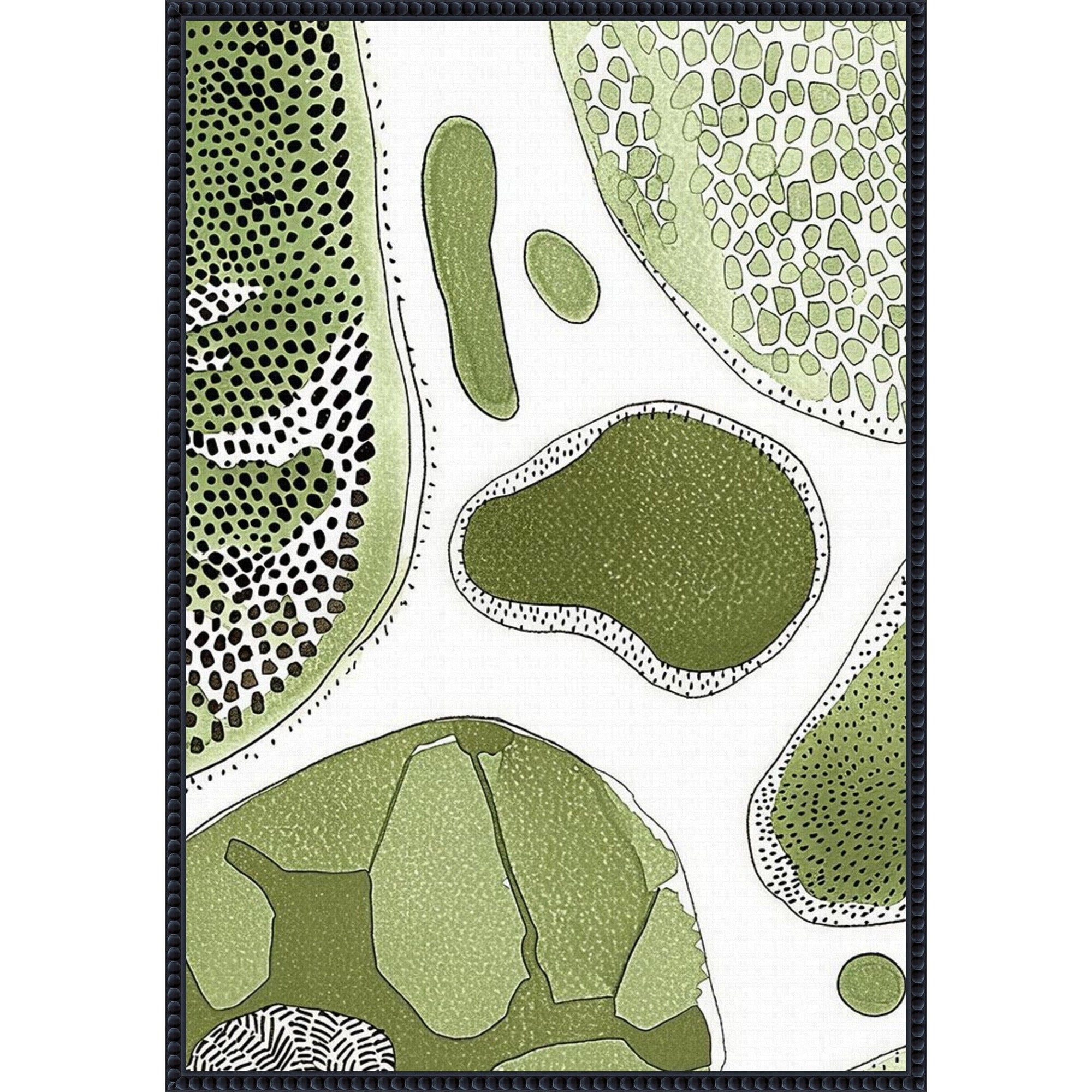 Fragments Of Green By Tradelink Inhouse Artist Framed Canvas Wall Art Print