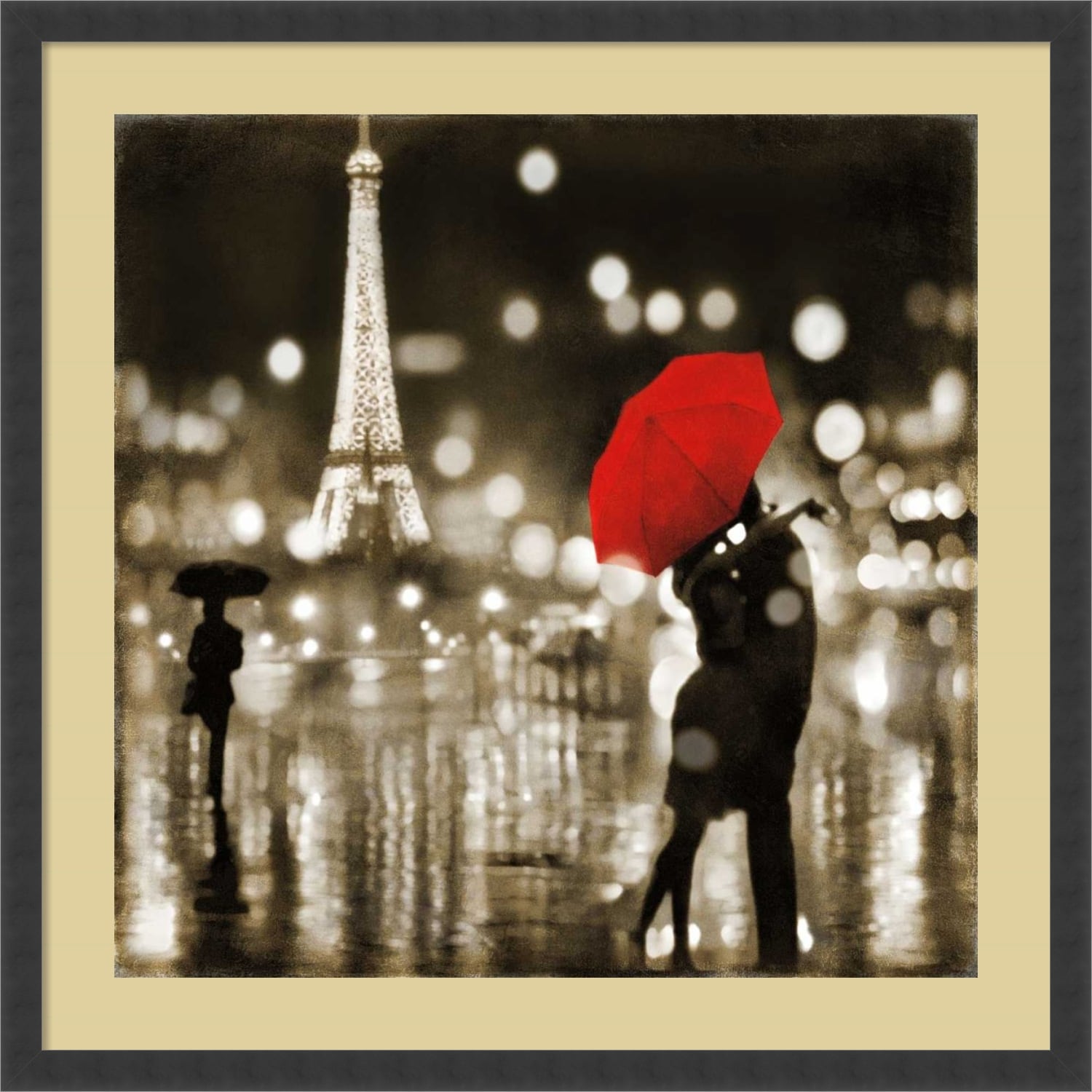 Framed Art Print A Paris Kiss By Kate Carrigan 34 X 34 Inch