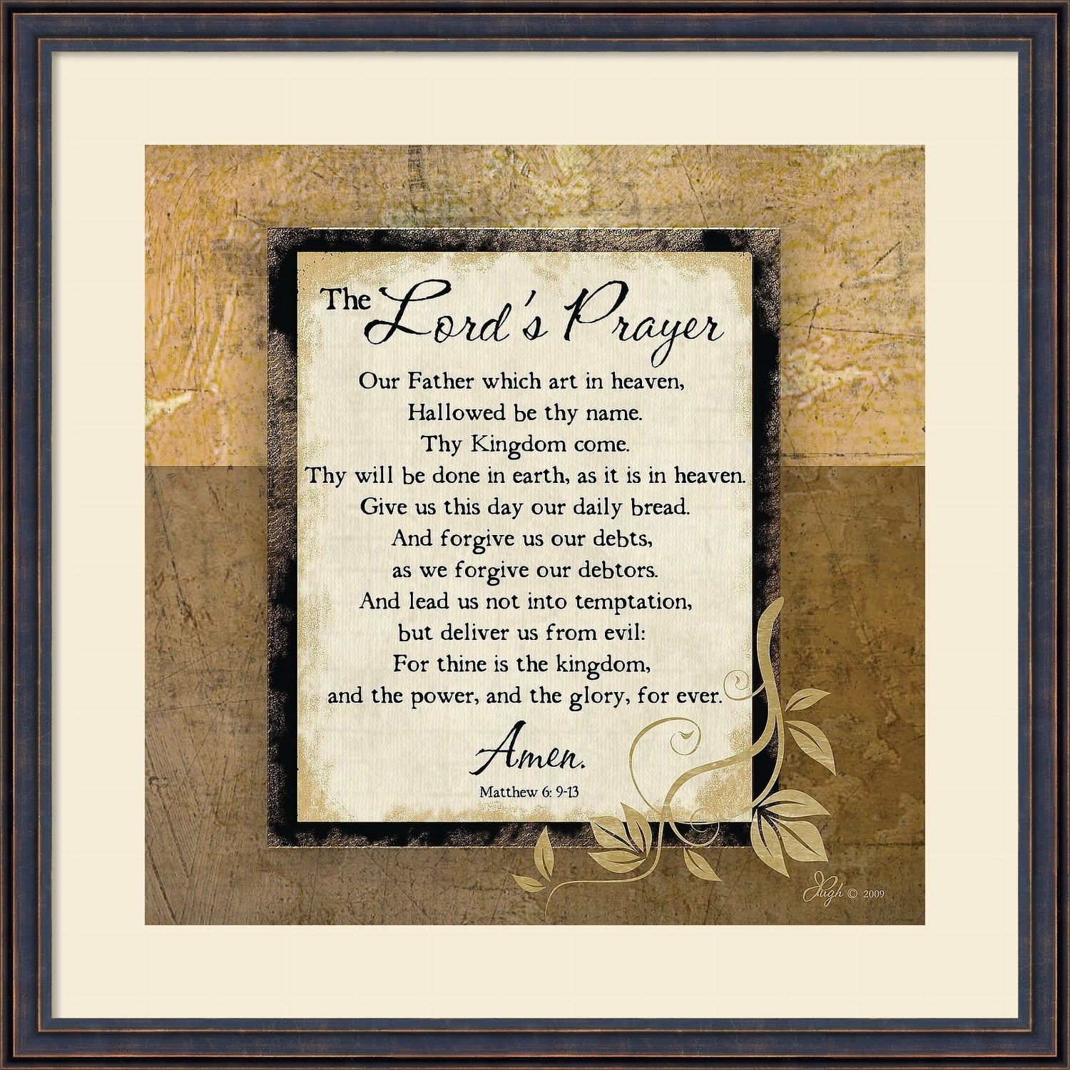 Framed Art Print The Lords Prayer By Jennifer Pugh 22 X 22 Inch