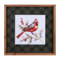 Framed Cardinal Print Wall Art 15.5 Sq