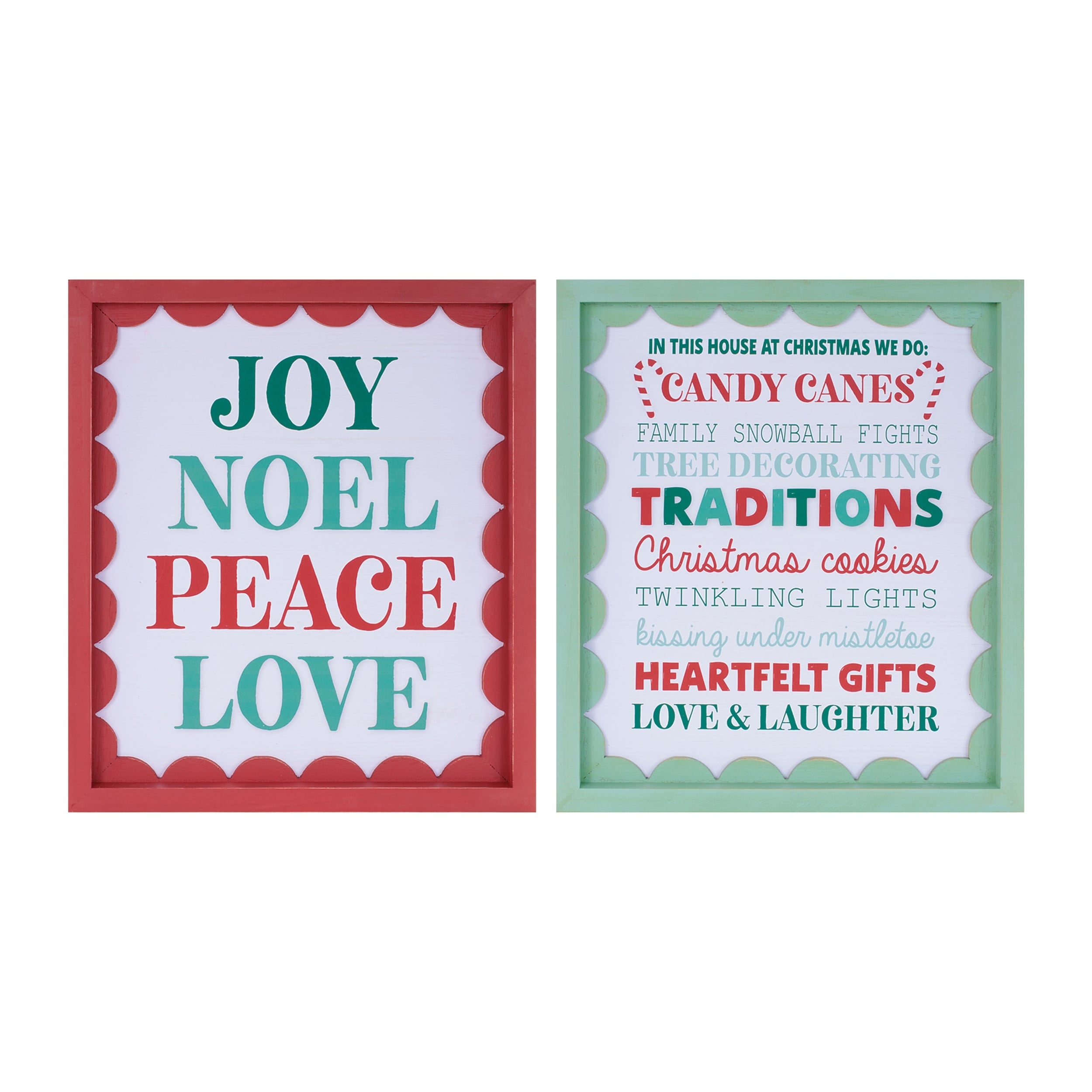 Framed Christmas Sentiment Wall Art Set Of 2