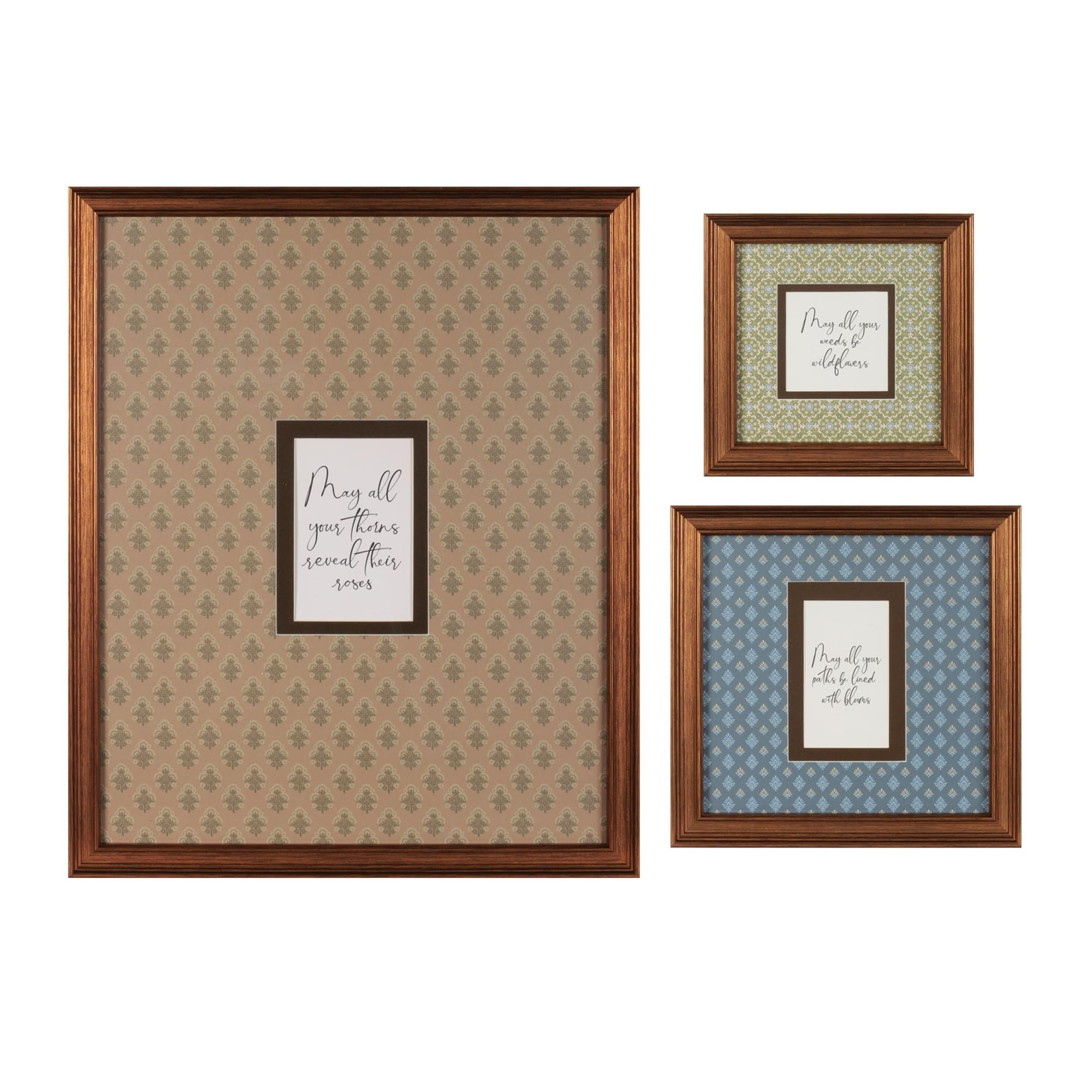 Framed Floral Proverb Wall Art Set Of 3