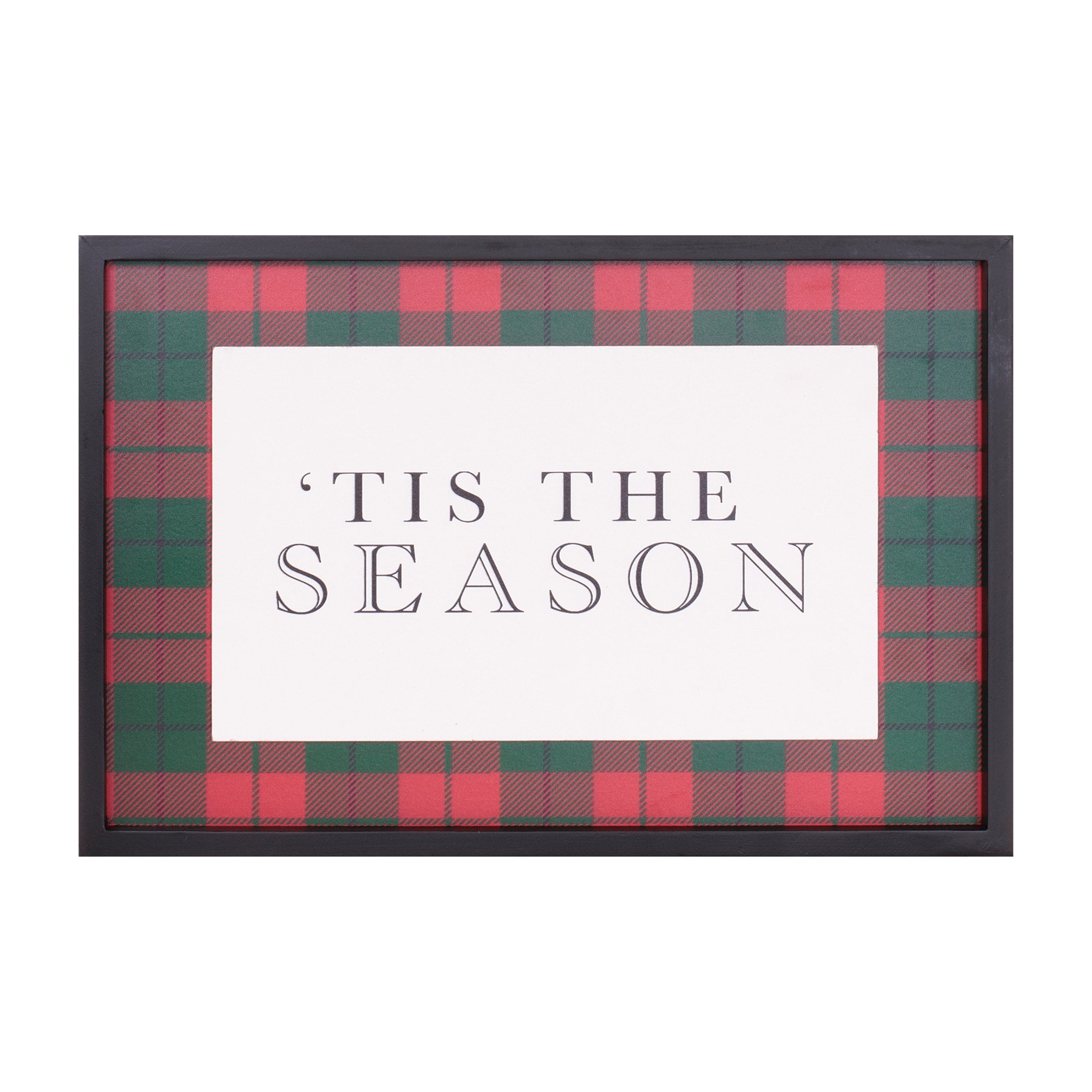 Framed Plaid Tis The Season Print 15.5 L
