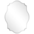 Frameless Beveled Oblong Scalloped Wall Mirror 1 Beveled Edge Bathroom Mirror Vanity Bedroom Ready To Hang Clear