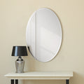 Frameless Beveled Oval Wall Mirror Clear 24 In. X 0.39 In. X 36 In.