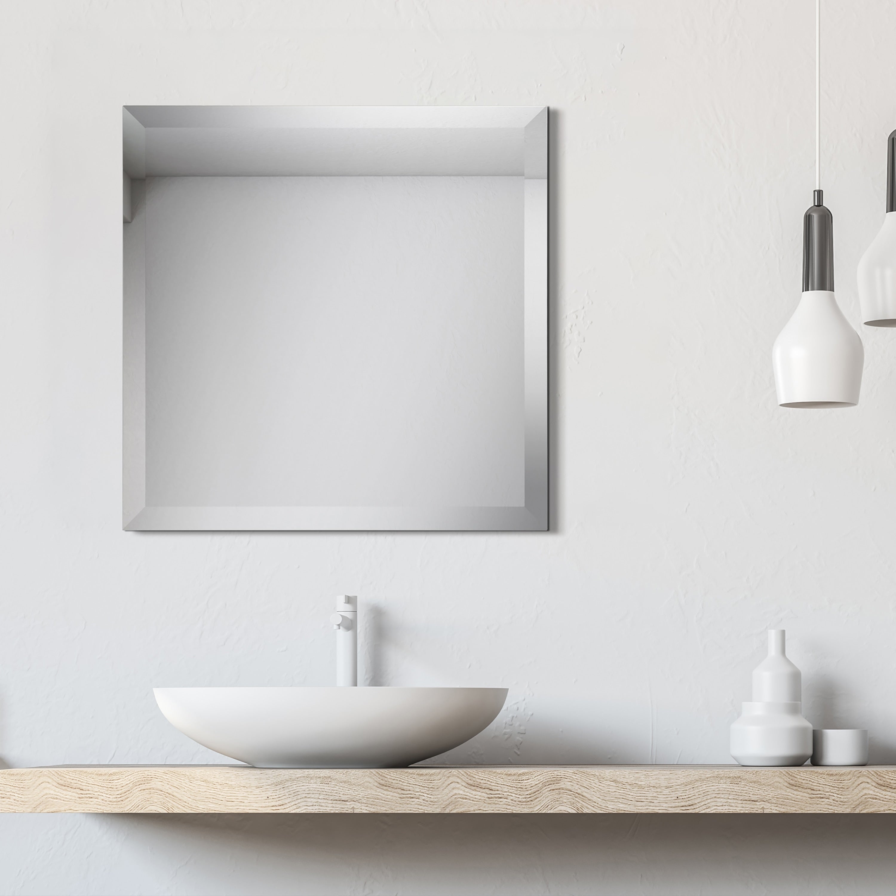 Frameless Beveled Prism Mirror Clear