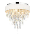 Franca Chrome Stainless Steel 4 Light Flush Mount Light