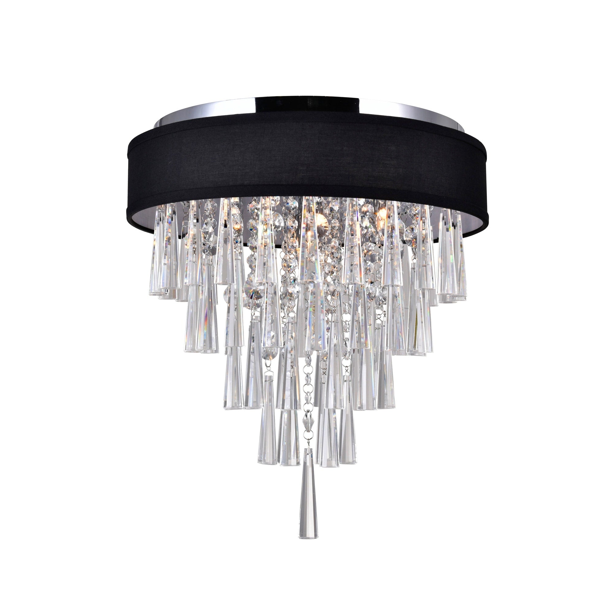 Franca Collection Chrome Finish 4 Light Flush Mount Fixture