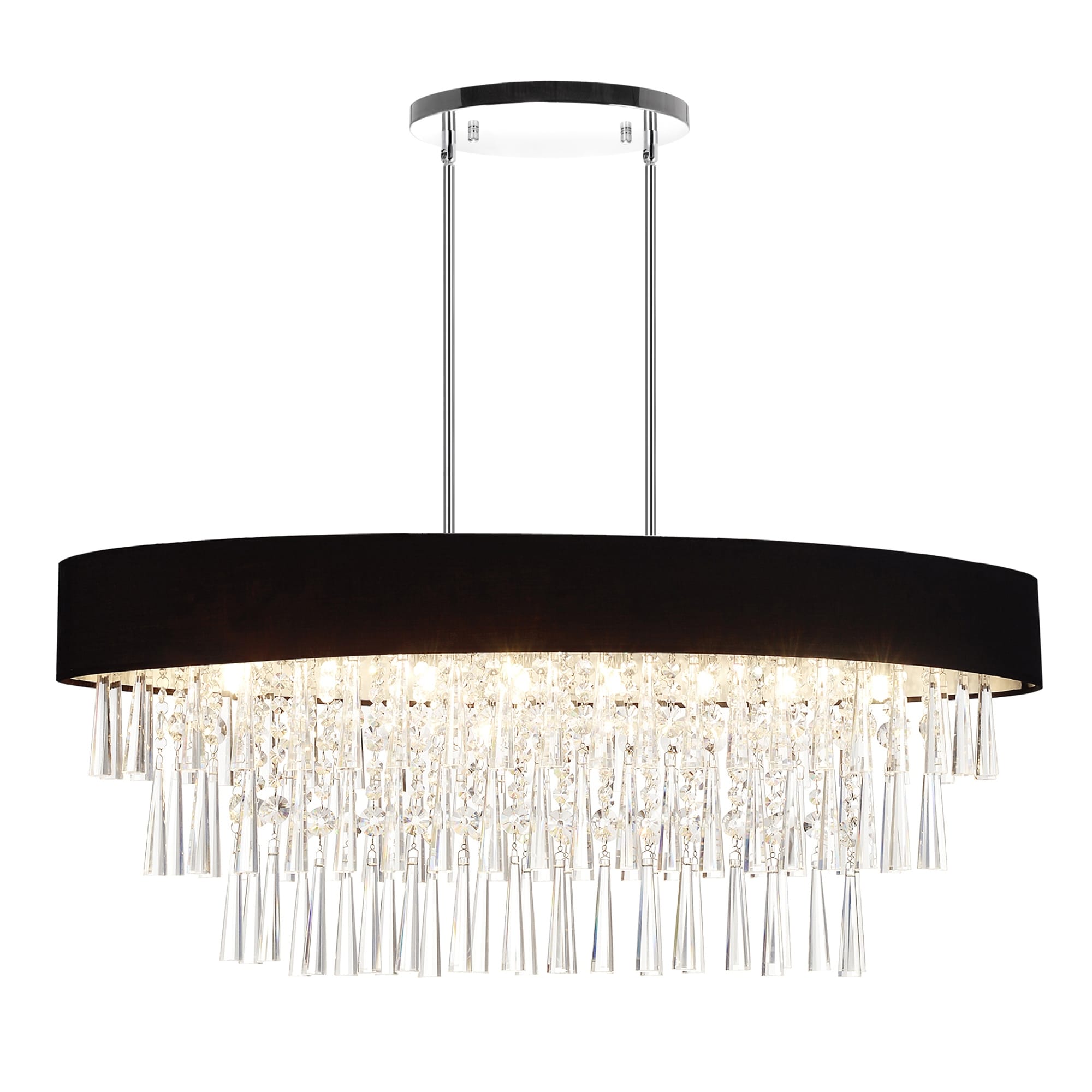Strick Bolton Cardinalli Chrome Black 8 Light Chandelier