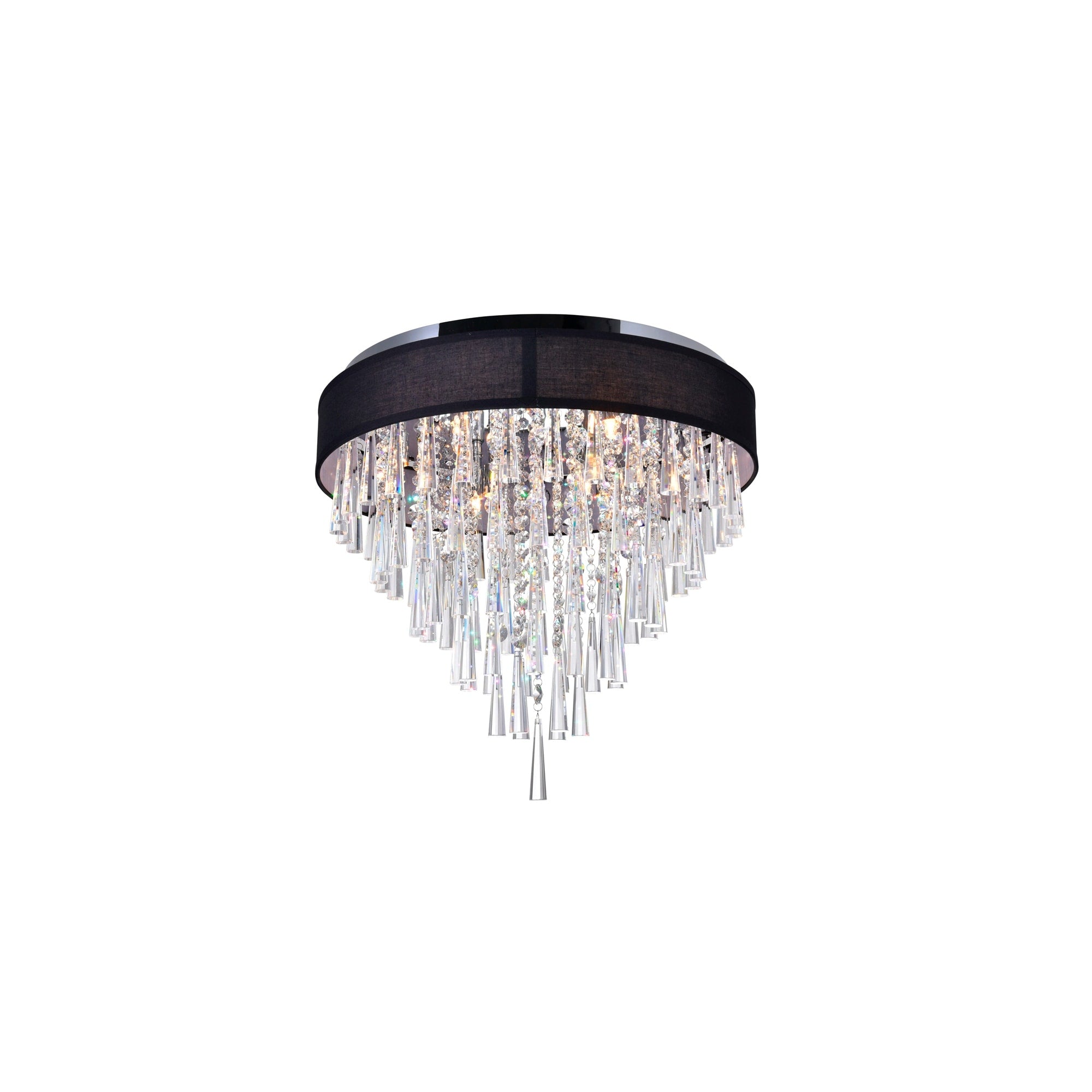 Franca Collection Chrome Stainless Steel 8 Light Flush Mount Fixture