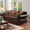 Furniture Of America Franchesca Traditional Style Chenille Fabric And Leather Sofa