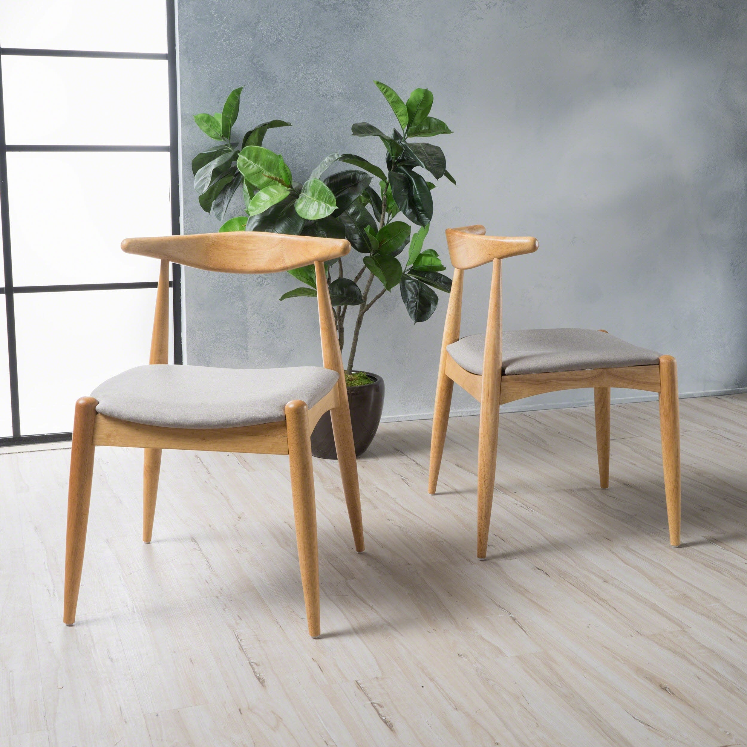 Francie Mid Century Fabric Dining Chair Set Of 2 By Christopher Knight Home