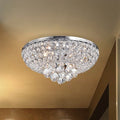 The Lighting Store Francisca 4 Light Chrome Finishand Crystal Flush Mount Chandelier