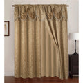 Franklin Jacquard 84 Inch Rod Pocket Panel Pair With Attached 18 Inch Valance 108 X 84 In. Each Panel Measures 54 X 84 In.