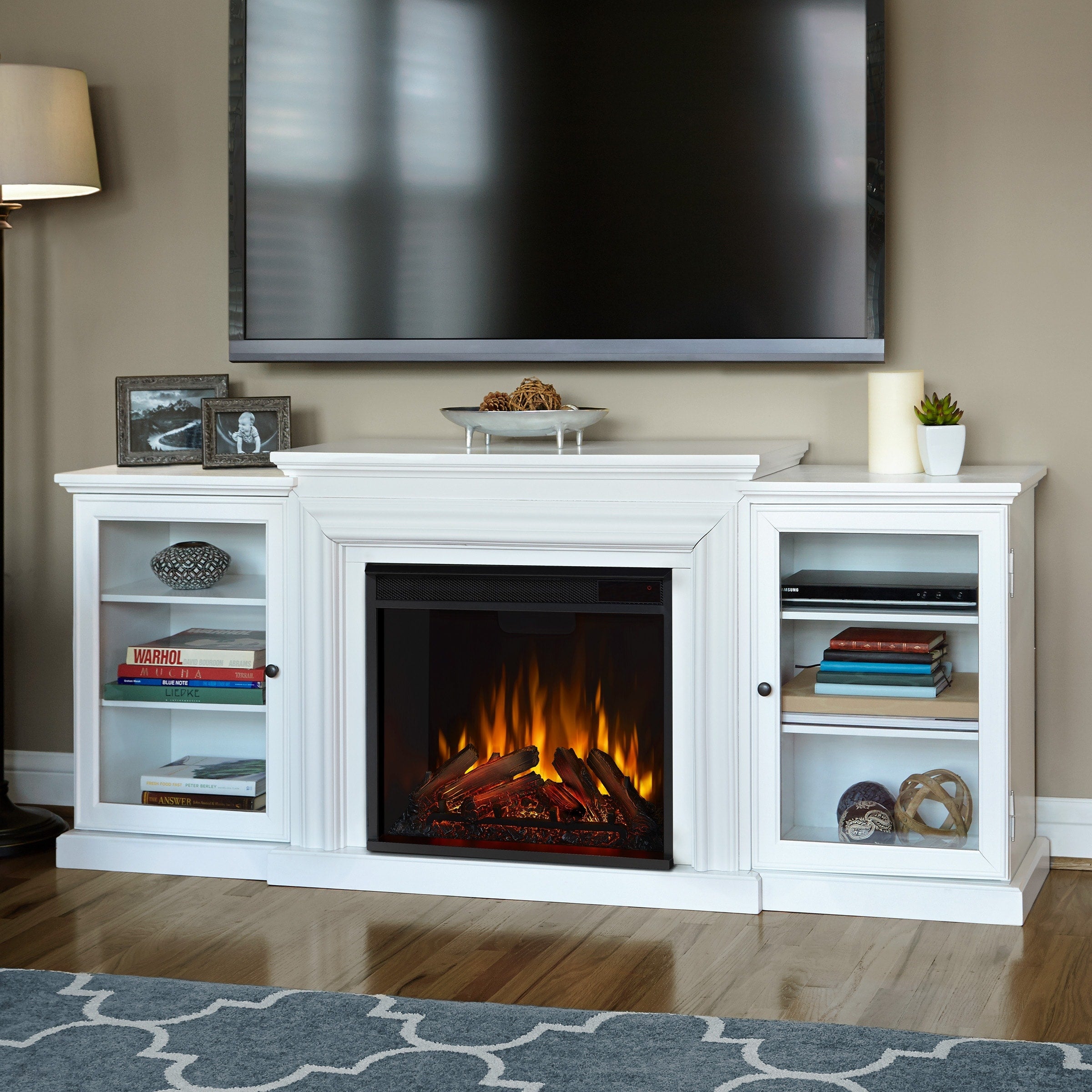 Frederick White Electric Entertainment Fireplace By Real Flame
