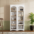Free Standing Bookcase Cabinet With Adjustable Shelves White Storage Cabinet Display Cabinet For Living Room