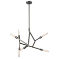Freeform 28 Inch Wide 6 Light Chandelier In Dark Graphite