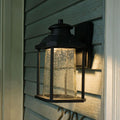 Freeport Aluminum 1 Light Led Dusk To Dawn Black Outdoor Wall Lantern Clear Glass 7.25 In W X 13.5 In H X 8 In D
