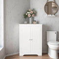 Freestanding Corner Storage Cabinet With 2 Doors Adjustable Shelf Space Saving Narrow Floor Organizer