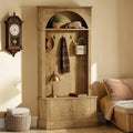 Freestanding Hall Tree With Shoe Storage Bench And Hooks Modern Entryway Coat Rack Organizer