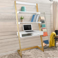 Freestanding Ladder Desk With Drawer Solid American Maple Frame