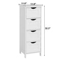 Freestanding Medicine Cabinet Skin Care Cabinet With 4 Drawers Slim Bathroom Corner Cabinet Floor Cabinet