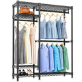 Freestanding Portable Metal Clothes Rack Adjustable Wire Shelving Rack With 6 Adjustable Wire Shelves And 3 Clothes Rails